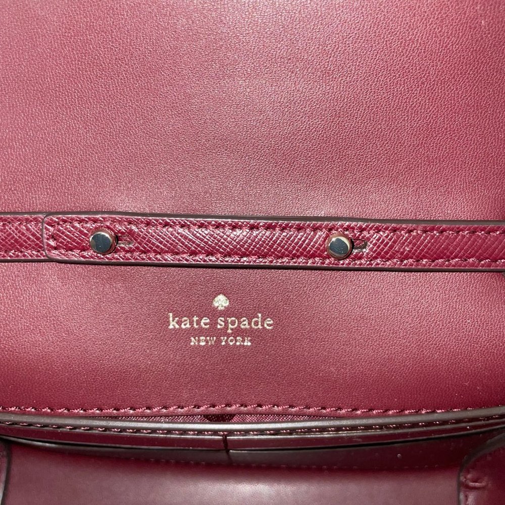 Kate Spade Cameron Street Corin Leather Crossbody Bag Pink / Burgundy - Picture 6 of 12